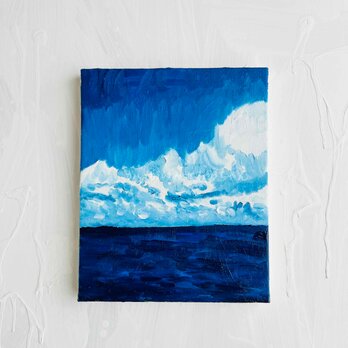 原画「晴れた日の海 2」F3・油彩画の画像