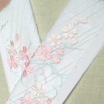 13 桜・チュールレース絹交織半襟の画像
