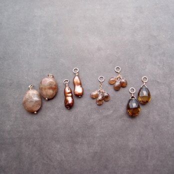 Charm Assortment／Earring & Necklace【Brown】チャームセットの画像
