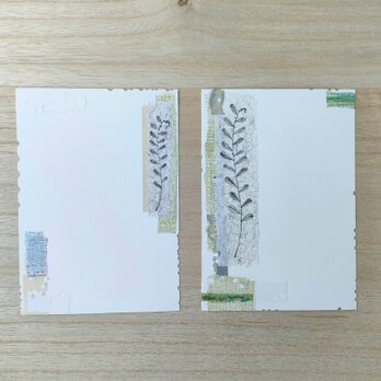 コラージュで彩るポストカード「野の草」の画像