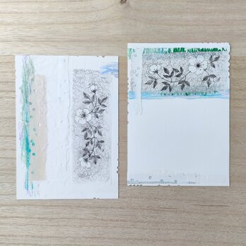 コラージュで彩るポストカード「のばら」の画像