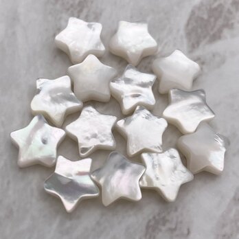 白蝶真珠貝 スター 星 10mm 高品質 ホワイトシェル 1ピース 白 本真珠 干渉色 ルース 素材 パーツ ビーズの画像