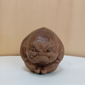 丸い天邪鬼(1)木彫りの画像