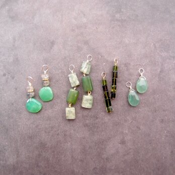 Charm Assortment／Earring & Necklace【Green】チャームセットの画像