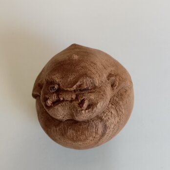 丸い天邪鬼(3)　木彫りの画像