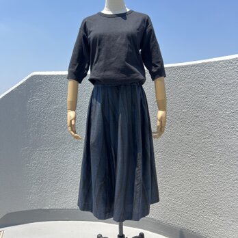 ほおずきスカート　旅するシリーズ　流線模様の大島紬　着物リメイク　着物服　の画像