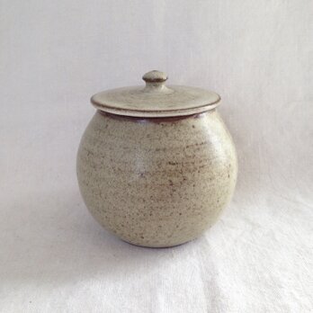 蓋物B(白マット)赤荒土