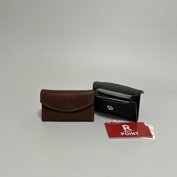 新作　姫路レザーminimini財布◆焦げ茶　カード入れ　手のひらサイズ　コインケース　ミニsizeの画像