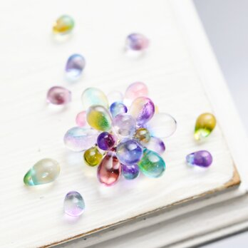 【マグネット ブローチ】カラフルなのに上品 淡い虹色 レインボー 花火の画像