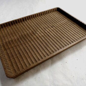 我谷盆 栗 30×21×2.5cm 栗渋染めの画像