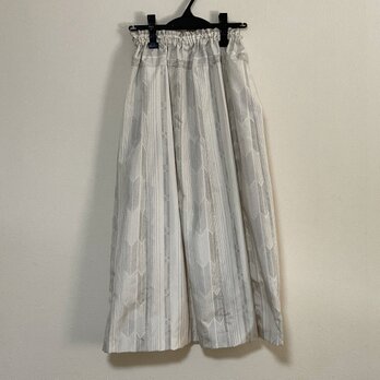 着物リメイク U2  ギャザースカート  シルク 古布正絹 着物スカートの画像