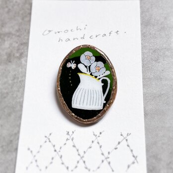 日々の小窓ブローチ　ステンドグラスブローチ