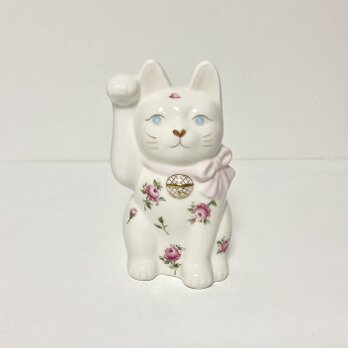 手描きのバラの招き猫の画像