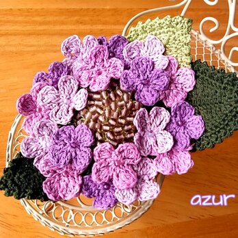 額紫陽花のコサージュ　ラベンダーの画像