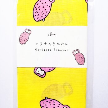 手捺染 フク子の手ぬぐいの画像