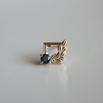 Petit pierce〔frame〕K10スタッドピアス片耳(Blue Green Tourmaline)の画像