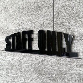 【送料無料】「STAFFONLY」02ver.ルームサインプレートBlackの画像