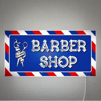 【Lサイズ】バーバー ヘアーサロン 理容室 床屋 散髪 ビンテージ サイン 壁掛け 照明 ランプ 看板 置物 雑貨 ライトBOXの画像