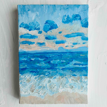 原画「朝の海６」サムホール・油彩画の画像