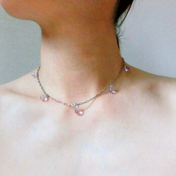 drop lace necklace -clear-の画像