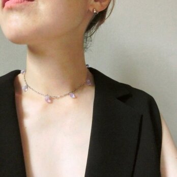 drop lace necklace -mist-の画像