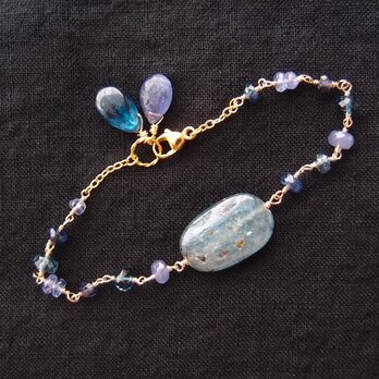 【K14gf】Big Kyanite Bracelet／大粒スカイブルーカイヤナイト ブレスレットの画像