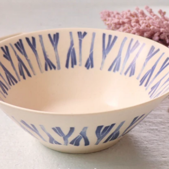 【大特価】【新品】 染付葱柄ラーメン鉢１０点セット 　サイズ：直径：約20.5cm 高さ：約7.5cmの画像