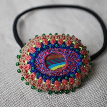 カラフル刺繍ヘアゴム　ダエンの画像