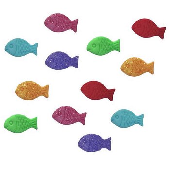 アメリカ Dress it Upボタン 小さなお魚　School of Mini Fish B-2780　フィッシュの画像
