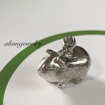 モルモットのシルバーネックレスの画像