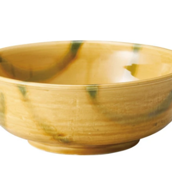 【大特価】【新品】 美濃焼黄交趾菓子鉢（ラーメン鉢にも） サイズ：φ19.7×7.3cmの画像