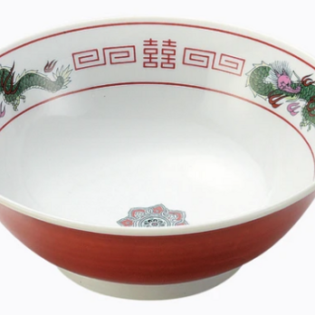 【大特価】【新品】 美濃焼赤巻き三龍紋ラーメン鉢　5点セット　サイズ：径19.5×7.5cm(800ml)の画像