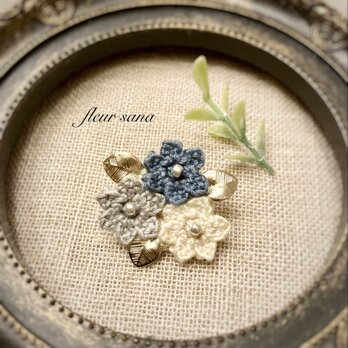 flower garden  紫陽花モチーフのブローチ  marineの画像
