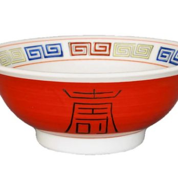 【大特価】【新品】 美濃焼朱巻三色雷門ラーメン鉢　2点セット　サイズ：7寸丼　φ21.2×8.5cmの画像