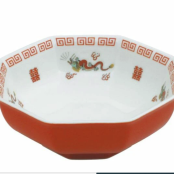 【大特価】【新品】 美濃焼八角雷竜紋ラーメン鉢　サイズ：直径17.5cm高さ6.6cm容量850mlの画像