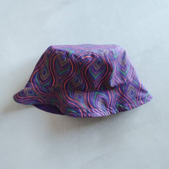 アフリカンシュエシュエファブリック　バケットハット　Shweshwe Purpleの画像