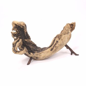 【温泉流木】北斎の波を見るような流木の飾り台スタンドオブジェ ≪オーダー品≫ 置台 木製 流木インテリア