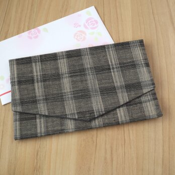セール✨【送料無料】おしゃれ袱紗　リバーシブル　慶弔両用　マルチケース　マスクケース　お札入れ　チェック　No.318