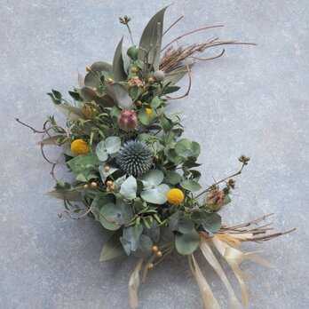 夏の森の三日月リース