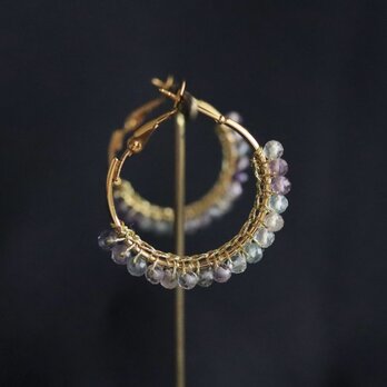 Circle hoop earring [ フローライト ]の画像
