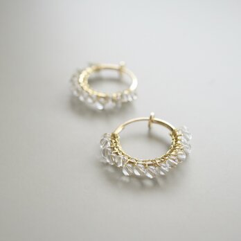 Circle hoop earring [ 天然水晶 ]の画像