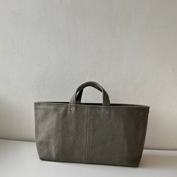 [30%OFF] 底板付き横長トート / カーキグレーの画像