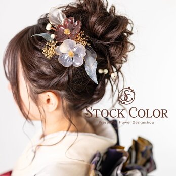 アメリカンフラワー ヘッドドレス ヘアアクセサリー 髪飾り＊ウェディング 結婚式 白無垢 成人式の画像