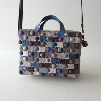 corocoro patchwork 2way bag [gray]の画像