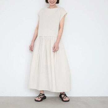 Mcode onepiece / kinari｜コットンリネンの切り替えワンピースの画像