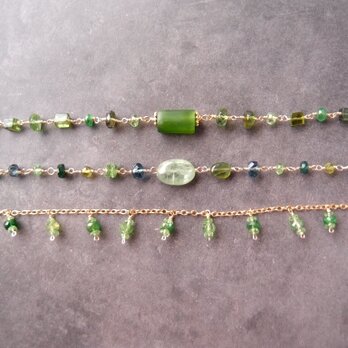 【K14gf】Nephrite Mixed Stone Bracelet／ネフライト ブレスレットの画像