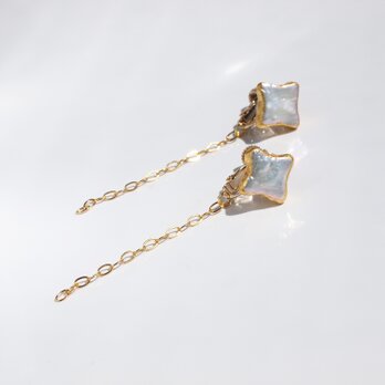星に願いを　星の淡水パールと金箔のイヤリング　[別売]揺れるチェーン