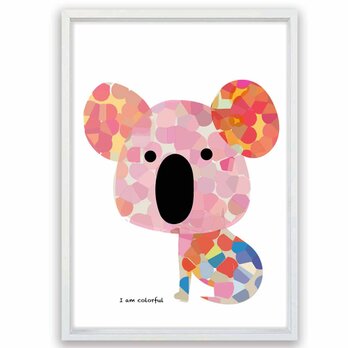 I am colorful　コアラ　送料無料　イラスト　アート　ポスター　アートポスター　A4　  sei検索　2817の画像