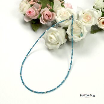 天然石ターコイズネックレス【天然石ターコイズ ビーズネックレス】 《ビーズアクセサリー》