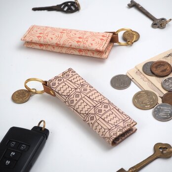 お財布キーホルダー (※お守り柄 12種) コインケース キーリング 革の画像